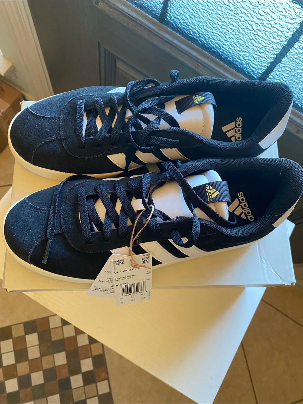 adidas Black & White VL Court 3.0 Low-Top Sneakers womens size 10